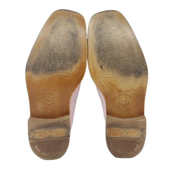 Donato Marrone Mens Size 10 Pink Leather Slip On Loafers Valentine's Day Retro - Picture 8 of 10